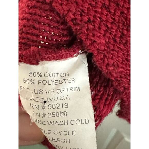 WILLOW Red Large Button Bell-Sleeve Knit Cardigan Sweater - Sz Large - Picture 4 of 5